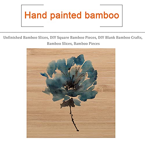 EXCEART Unfinished Craft Wooden Sheets Wood Pieces Blank Bamboo Wood Slices Wooden Square Cutouts for DIY Crafts Painting Staining Coasters 9cm 10Pcs EXCEART