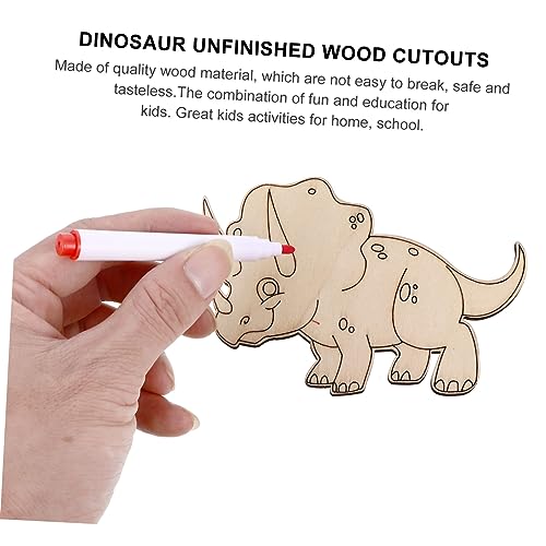COHEALI 6 Sets DIY Dinosaur Wood Piece Dinosaurs Cutouts Kids Dinosaur Toys Unfinished Wood Cutouts Dinosaur Wood Craft Kids Educational Toys Kids COHEALI
