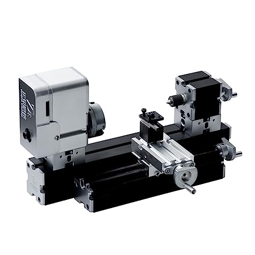 ZR® Electroplated All-metal Mini Miniature Didactical Metal Lathe 50mm Center 36W 20000RPM for Processing Aluminum,Wood, Plastic Materials (Heighten ZR