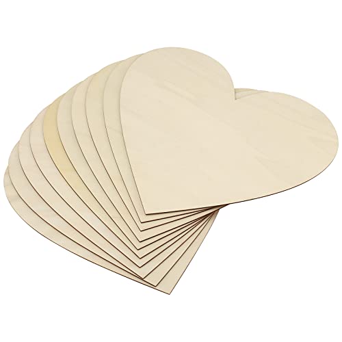 KEILEOHO 18 PCS 13.8 Inch Unfinished Wooden Heart, Heart Shaped Wood, Large Heart Wood Cutout, Heart Shaped Wood Blanks for Door Hanger, Valentine’s KEILEOHO