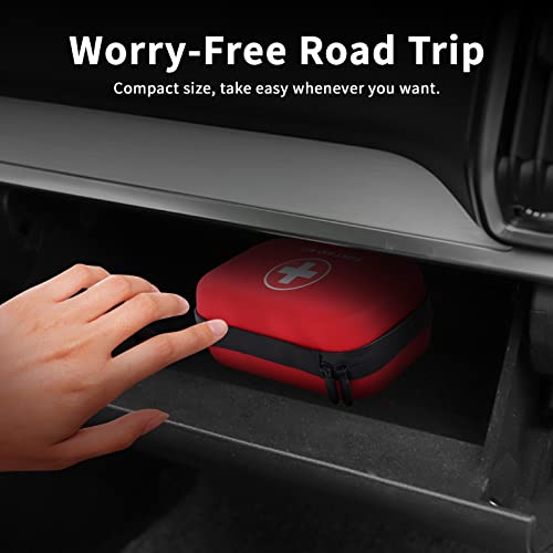 Home-Car-First-Aid-Kit-Camping-Essentials - 263pcs Waterproof Zippers is Ideal for Travel, Office, Boat, Sports, Businesses, Hiking, Emergency Pumier