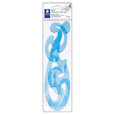 Staedtler Mars 571 Set of 3 Shapes of French Curves, 57140WP