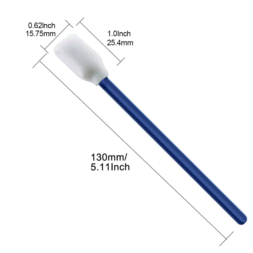 Wellgler's 200pcs 5.11" Foam Swabs, Square Rectangle Cleaning Swab,for Solvent Format Inkjet Printer Roland Optical Equipment(Dark Blue) wellgler