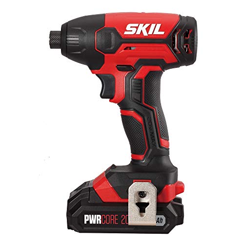 SKIL 20V 2-Tool Combo Kit: 20V Cordless Drill Driver and Impact Driver Kit Includes 2.0Ah PWR CORE 20 Lithium Battery and Charger - CB739001 Skil