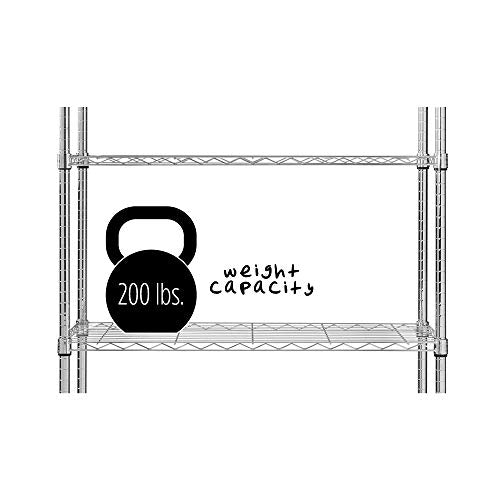 Honey-Can-Do, 5-Tier Chrome Heavy-Duty Adjustable Shelving Unit with 200-lb Per Shelf Weight Capacity Honey-Can-Do