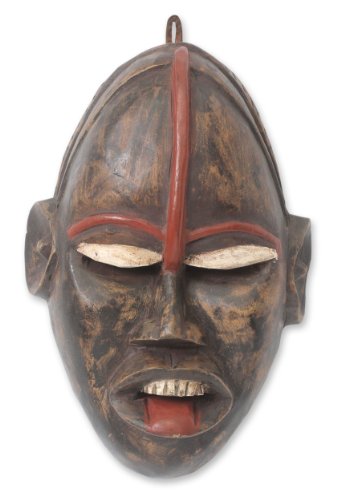 NOVICA Hand Carved Ghanaian Wood Wall Mask, African Ghost' NOVICA