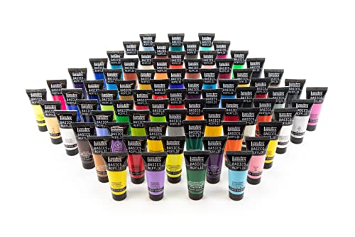 Liquitex BASICS Acrylic Paint Set, 72 x 22ml (0.74-oz) Tube Paint Set Liquitex