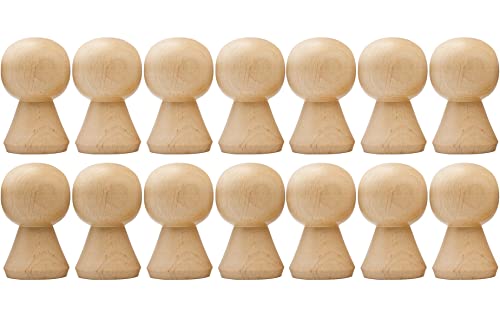 Wooden Peg Dolls Unfinished 2.4'' Lot of 14 pcs - Unfinished Wooden Pegs Female Doll Body for Crafts - Blank Wooden Pegs - Wooden Figurines for AEVVV