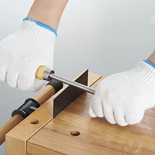 HERMIT TOOLS Cabinet Scraper Burnisher with 4 Piece Multi-Shaped Scraper Set 2 Rectangle 1 Curved (Convex and Concave) and 1 Gooseneck Scraper HERMIT TOOLS