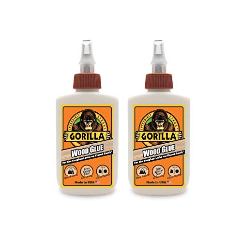 Gorilla Wood Glue, 4 Ounce Bottle, Natural Wood Color, (Pack of 2) Gorilla