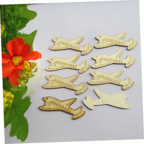 Gogogmee 60 Pcs Wooden Slices Crafts Wood Cutout Shapes Wooden Hanging Decoration Model Plane Crafts for Kids Ornament for Kids Developmental Toys Gogogmee
