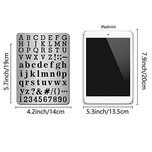 GORGECRAFT Metal Letter Stencil Stainless Steel Lettering Alphabet Symbol Painting Template Journal Tool for Painting, Wood Burning, Pyrography and GORGECRAFT