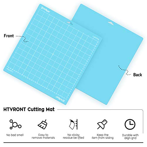 HTVRONT Light Grip Cutting Mat for Cricut, 6 Pack Cutting Mat 12x12 for Cricut Explore Air 2/Air/One/Maker, Light Adhesive Sticky Quilting Cutting HTVRONT