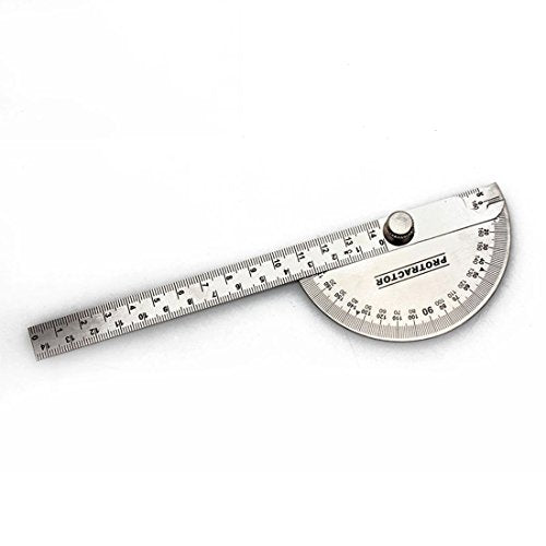 Stainless Steel Protractor 180 Degrees Angle Ruler Finder 140mm Metric Durable Metal Adjustable General Measuring Tool JDYYICZ