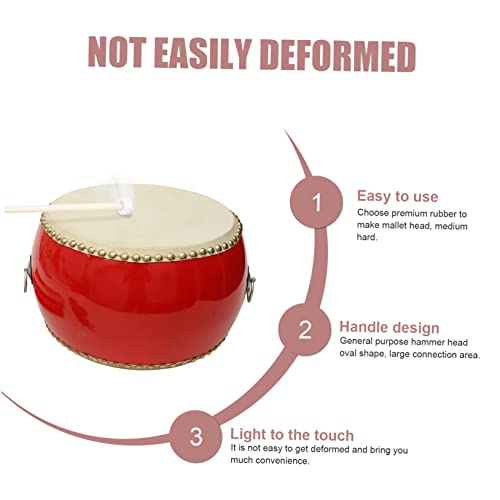 SUPVOX 2pcs Gong Hammer Music Accessories Electronic Accessories Electronic Drum Sticks Goner Striker Rubber-head Gong Mallets 5a Wood Pin Small SUPVOX