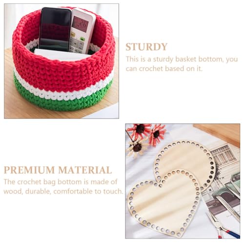 ULTNICE 4pcs Natural Wooden Basket Bottom Circle Shape Blank Crochet Knitting Basket Wood Base Shaper for DIY Basket Craft Weaving Making Supplies ULTNICE