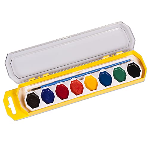 Cra-Z-art Washable Watercolors with Brush, 8 Colors, 1 Tray (10651) Cra-Z-Art