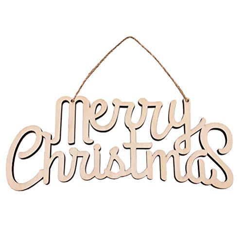 SUPVOX Merry Christmas Wooden Cutout Letter Plaque Hanging Signs Home Decoration SUPVOX