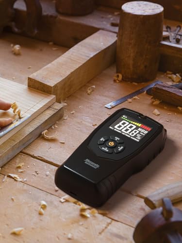 Mecurate Pinless Moisture Meter Wood Non-Destructive Meter for Walls, Drywall Wood and Building Material Dampness Inspection Mecurate