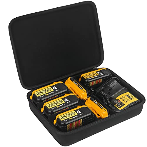 BOVKE Battery Carrying Case Compatible with DEWALT 20V/60V MAX XR Battery Pack &Charger, Storage Holder for 20V 60V 2.0/3.0/4.0/5.0/6.0/9.0-Ah BOVKE