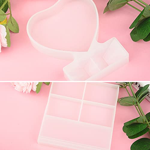 2 Pieces Photo Frame Resin Mold, SourceTon Rectangle and Heart Shape Silicone Epoxy Molds for Home Decoration, DIY Crafts and Handmade Gifts SourceTon