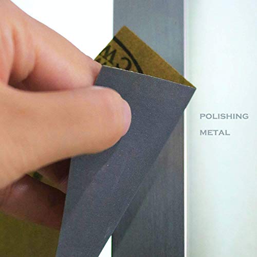 HSYMQ 24PCS Sand Paper Variety Pack Sandpaper 12 Grits Assorted for Wood Metal Sanding, Wet Dry Sandpaper HSYMQ