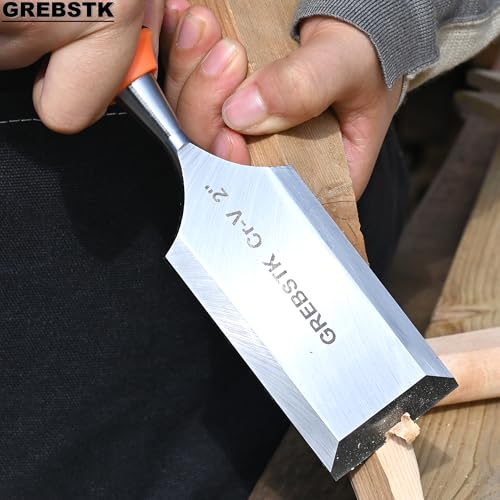GREBSTK 2 inch Professional Wood Chisel for Woodworking, CR-V Steel Chisel, Woodworking Chisel GREBSTK