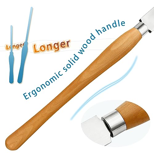 UF-SHARP 1.5 inch Round Nose Scraper, M2 Cryo High Speed Steel Wood Turning Tools with Beech Wood Handle UF-SHARP