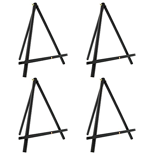 U.S. Art Supply 10.5 Small Tabletop Display Stand A-Frame Artist Easel (Pack of 6), Beechwood Tripod, Kids Student School Painting Party Table