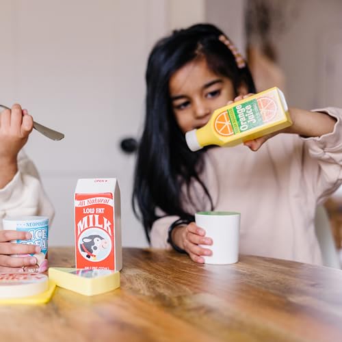 Melissa & Doug Fridge Food Wooden Play Food Set (9 pcs) - Pretend Play Kitchen Accessories, Play Food Sets For Kids Kitchen, Wooden Play Grocery Sets Melissa & Doug