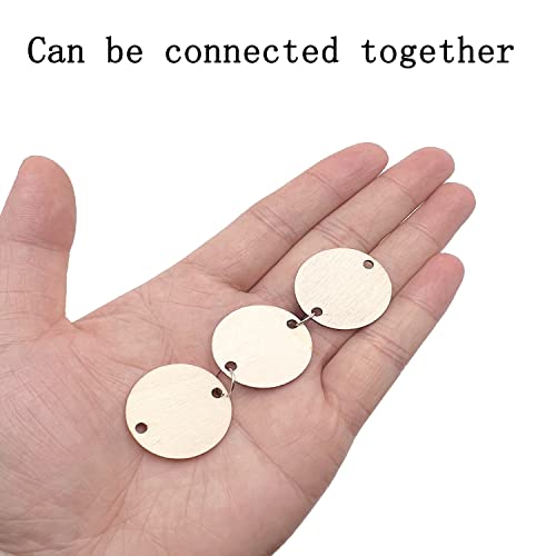 MYYZMY 50 Pieces Wooden Circles Tags 1.2 inch with Holes and 50 Pieces 10 mm Rings MYYZMY