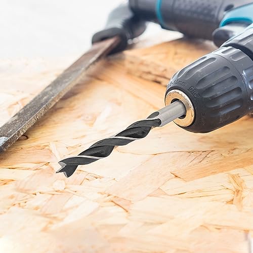 Gunpla 8pcs Wood Drill Bits Set, Carbon Steel Twist Brad Point Drill Bits Woodworking Bore Holes Durable Drilling Tools Kit with Storage Case for Gunpla