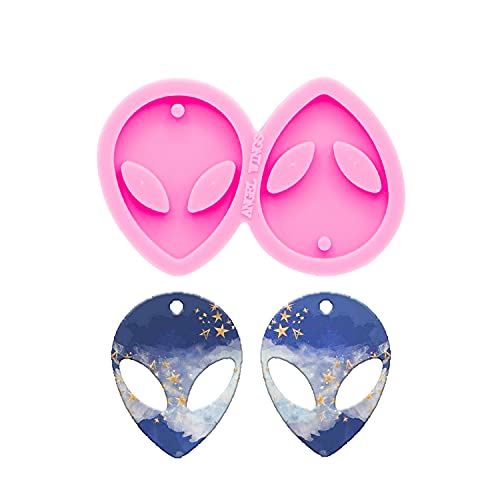 Shiny Glossy Alien-Shape Resin Jewelry Molds Silicone Molds for Epoxy Resin Earring Making Supplies Resin Keychain Mold Clay Molds Handmade Jewellrey Angel Wings