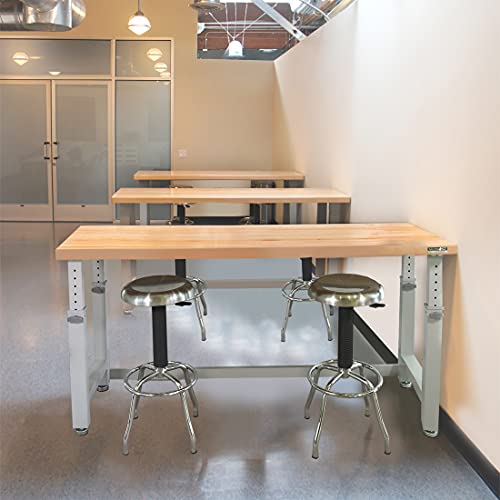 Seville Classics Heavy-Duty Wood Top Workbench Height Adjustable Desk, 72", Granite Grey Seville Classics