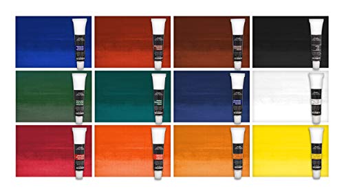 Sargent Art 23-0501, Acrylic Tube Paint, 12ml, 12 Colors, Use with Canvas, Wood, Craft Projects, Perfect for Beginning Artists to Students and Sargent Art