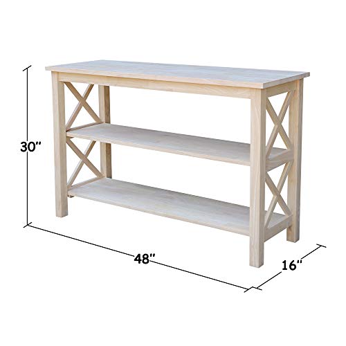 International Concepts Hampton Console or Sofa Table Unfinished IC International Concepts