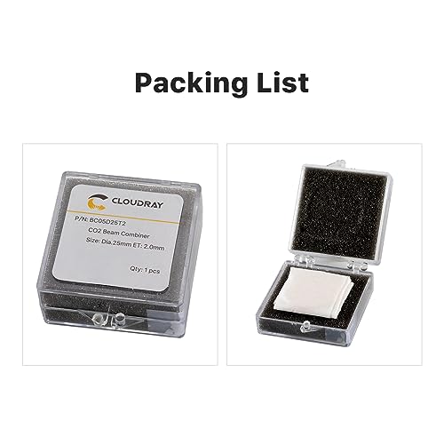 Cloudray Laser Beam Combiner Lens Diameter 25mm for CO2 Laser Engraving Cutting Machine to Adjust Light Path and Make Laser Visible Cloudray