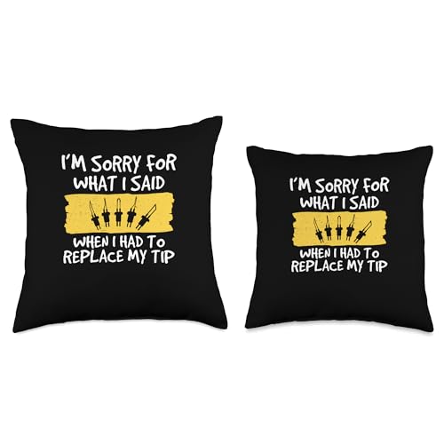 Pyrographer Artist & Woodburner Apparel For Men Woodburning to Replace My Tip Funny Pyrography Throw Pillow, 16x16, Multicolor Pyrographer Artist & Woodburner Apparel For Men