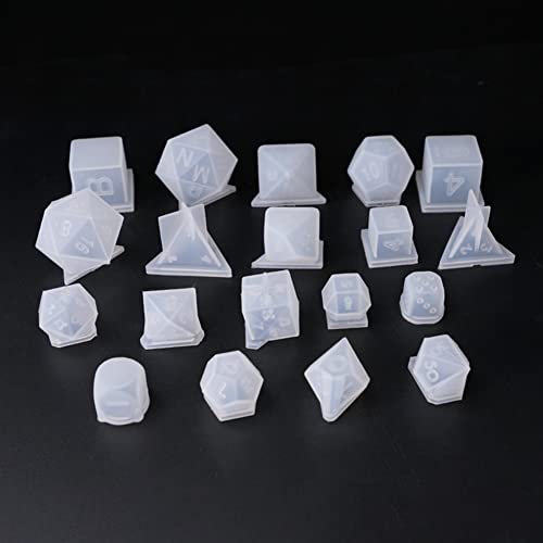 Resin Dice Molds Epoxy Casting Kit Set Number Resin Casting Standard Game Dice Square Triangle Dice Mold Polyhedral Game Dice Molds DIY Epoxy Resin Eforcase