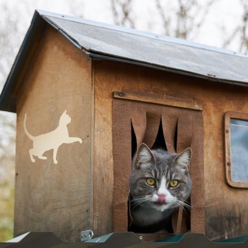 Laser Unfinished Cut Out Wood Cat Wood Shape Craft Supply Laser Unfinished Cut Cat Cut Out 1/4 Inch Thickness, Size 5" Ornament for DIY Craft Rubstamper