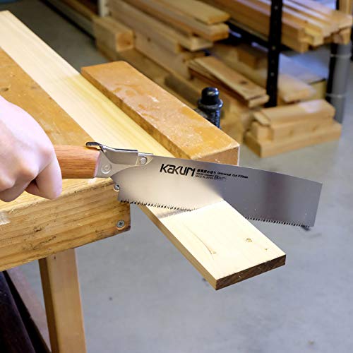KAKURI Japanese Saw Set of 4 Saws, Standard Woodworking Japanese Hand Saw Kit (Universal 10-1/2", Semi Fine 10", Rough Cut 8-1/4", Keyhole 4") Oil KAKURI