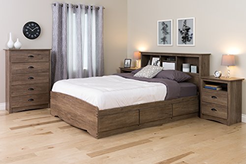 Prepac Salt Spring Rustic 5-Drawer Tall Dresser for Bedroom, Farmhouse Dresser Chest of Drawers 16" D x 31.5" W x 45.12" H, Drifted Gray, DDC-3345 Prepac