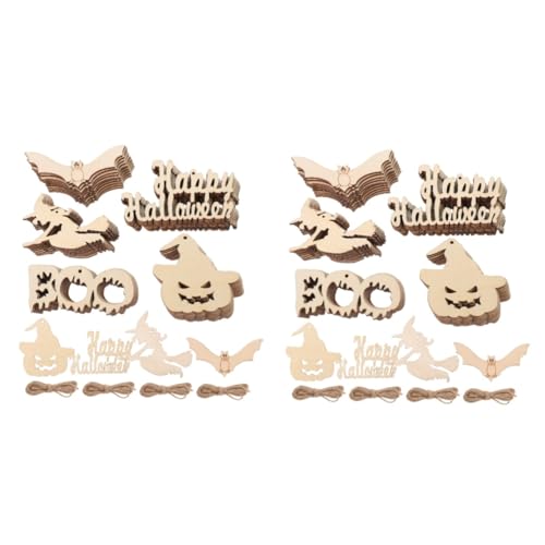 Abaodam 100 Pcs Halloween Wood Chips Lantern Decorative Miniture Decoration Home Decoration Wooden Paint Crafts Spider Wood Shapes Unfinished Wooden Abaodam