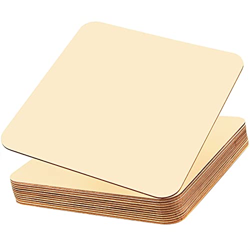 12 Pieces 12 x 12 Inches Unfinished Squares Blank Wooden Pieces Wooden Square Cutouts Wood Slices for Painting Writing Carving DIY Arts Craft Project Coopay