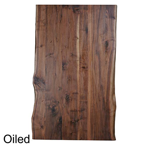 Home Soft Things Living North American Walnut Multi-Plank Unfinished Table, 48" x 28" x 1.5" to 2" with 18" Hairclip Legs Home Soft Things