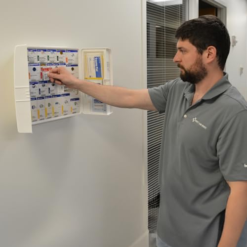 First Aid Only 1000-FAE-0103 50-Person SmartCompliance OSHA First Aid Kit for Businesses, Large Plastic First Aid Cabinet with Medications, 245 First Aid Only