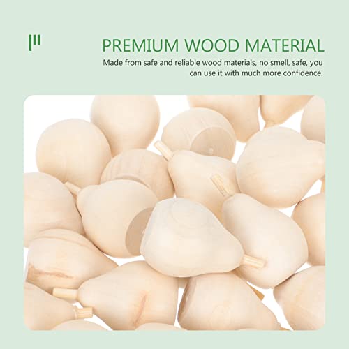 Didiseaon Tiny Things 30pcs Mini Wooden Pear Unfinished Wood Peg Dolls for Crafts Unfinished Wooden Pear Figures for Desk Bookshelves Decoration DIY Didiseaon