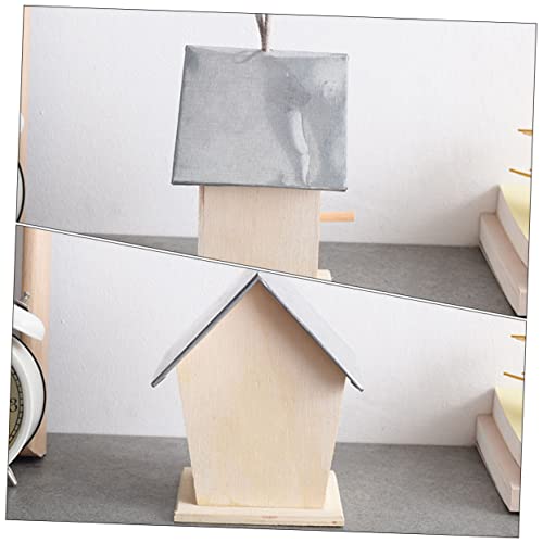 SUPVOX Outdoor Bird House Woodpecker House Cottage Bird House Unfinished Wood Birdhouse Hanging Bird House Garden Hanging Bird Nest Butterflies House SUPVOX