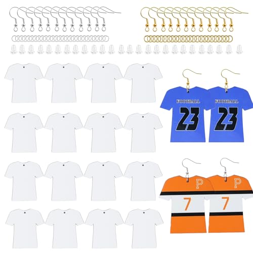 48 PCS Sublimation Earring Blanks MDF for Sublimation Football Earrings  Double-Sided with Earring Hooks (Football) 