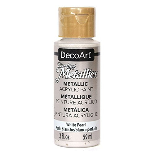 DecoArt Dazzling Metallics 2-Ounce White Pearl Acrylic Paint (DM-DA117) DecoArt